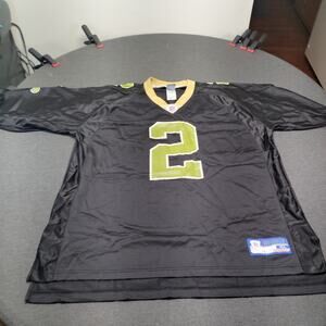 Reebok New Orleans Saints Aaron Brooks #2 Jersey Black Gold Mens XL 25x29 VTG